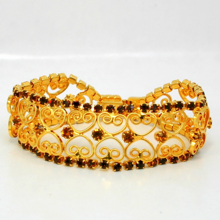 Front view of Topaz Chatons Only Bracelet Flat Push In
