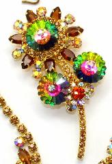 Topaz Navettes Rivoli/Margarita Brooch