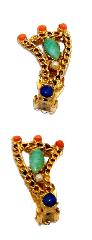 Multiple Colors Cabochons Earrings Clip