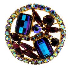 Purple (cardinal) Emerald Cut Multi-Color/Shaded Brooch