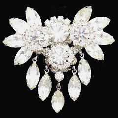 Clear Navettes Brooch