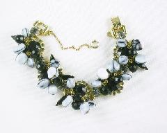 Black (jet) Navettes Bracelet 5 Link