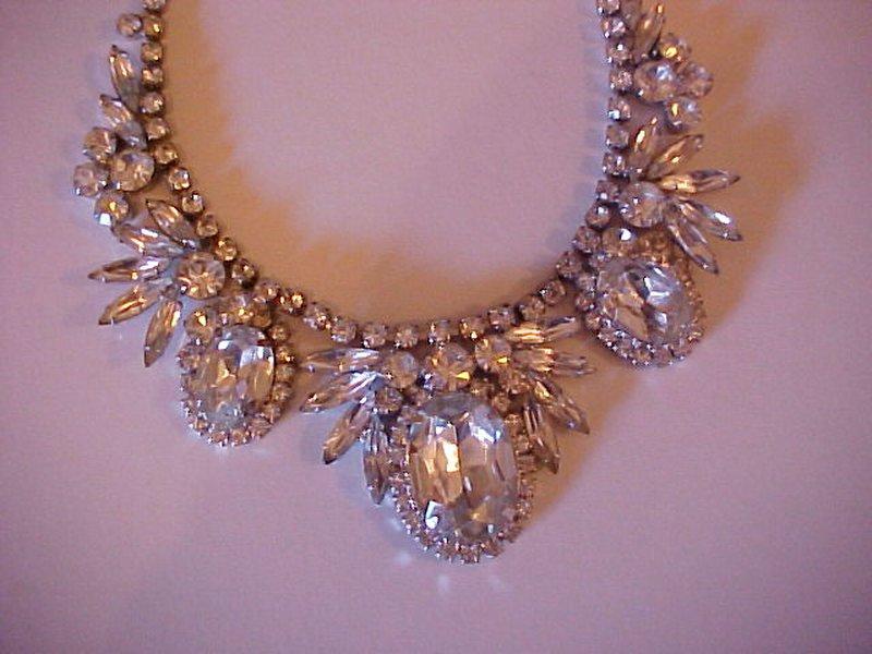 Front view of Clear Oval Necklace