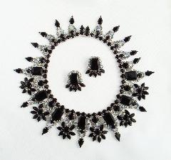 Black (jet) Emerald Cut Necklace