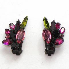 Pink Navettes Earrings Clip
