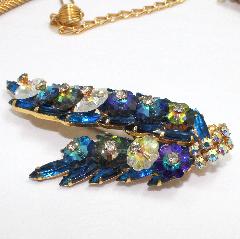 Blue Navettes Rivoli/Margarita Brooch