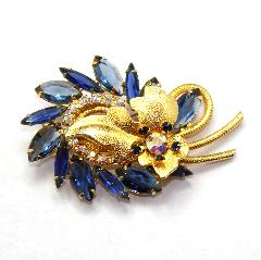 Blue Navettes Brooch