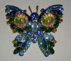 Blue Navettes Rivoli/Margarita Brooch