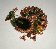 Topaz Oval Multi-Color/Shaded Brooch