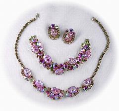 Pink Cabochons Molded/Cut Necklace