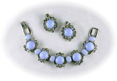 Blue Cabochons Earrings Clip