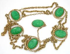 Green Cabochons Molded/Cut Belt