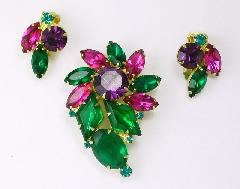 Multiple Colors Diamond Brooch