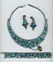 Blue Navettes Earrings Clip