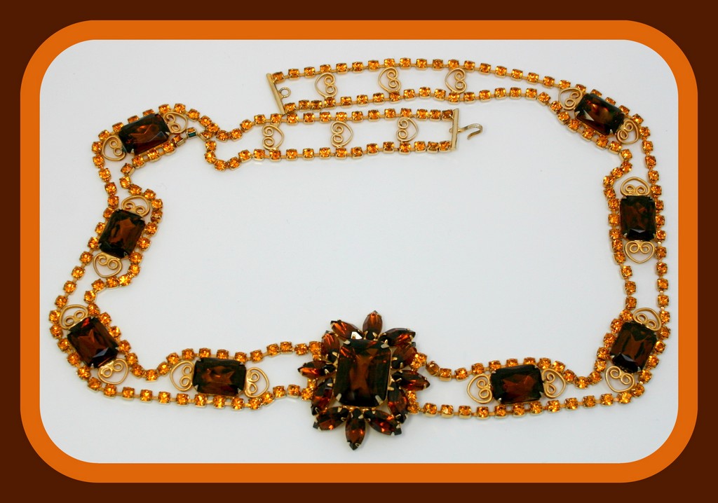 Front view of Topaz Emerald Cut Belt