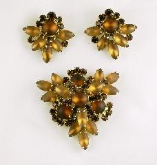 Topaz Navettes Frosted Brooch