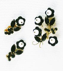 Black (jet) Navettes Brooch