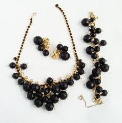 Black (jet) Chatons Only Necklace