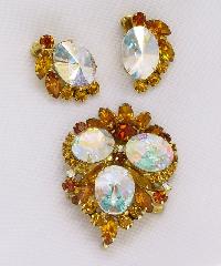 Topaz Oval Rivoli/Margarita Earrings Clip