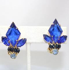 Blue Diamond Earrings Clip