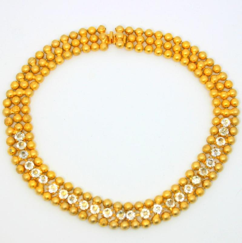 Front view of Clear Chatons Only Necklace