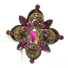 Oval Multi-Color/Shaded Brooch