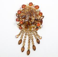 Topaz Cabochons Spotted Pin Pendant