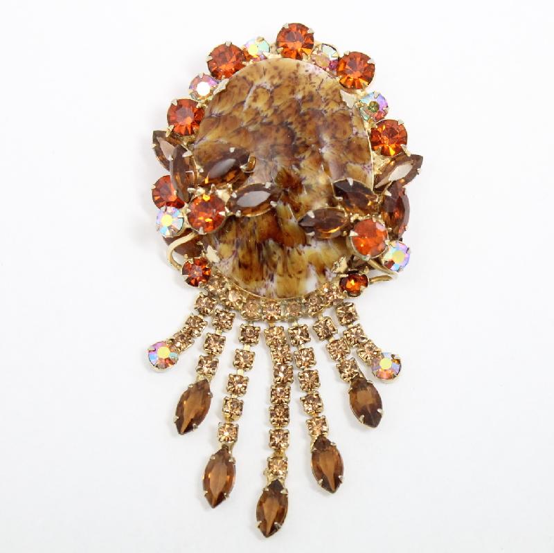 Front view of Topaz Cabochons Spotted Pin Pendant