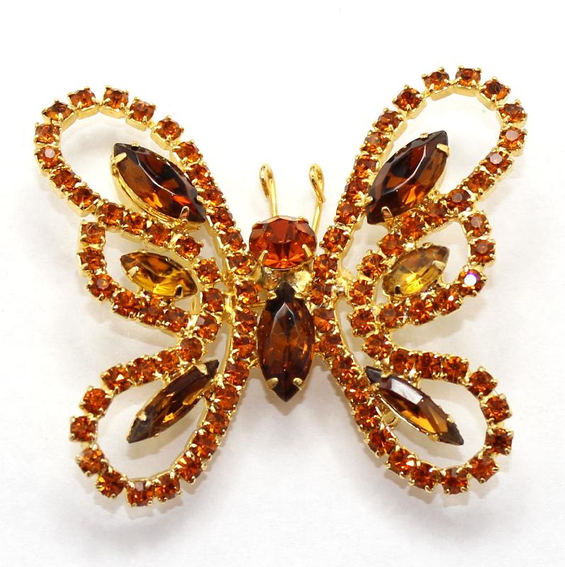 Front view of Topaz Navettes Brooch