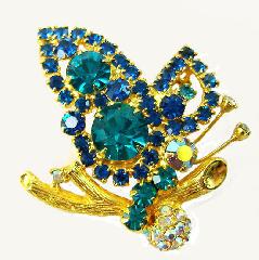 Blue Chatons Only Brooch