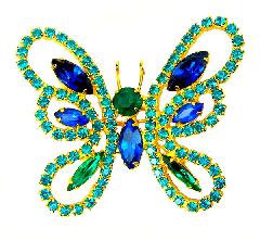 Blue Navettes Brooch