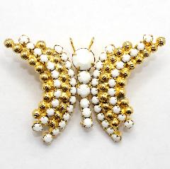 White (chalk Or Milk) Chatons Only Brooch