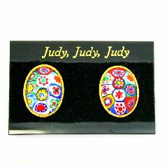 Multiple Colors Cabochons Earrings Clip