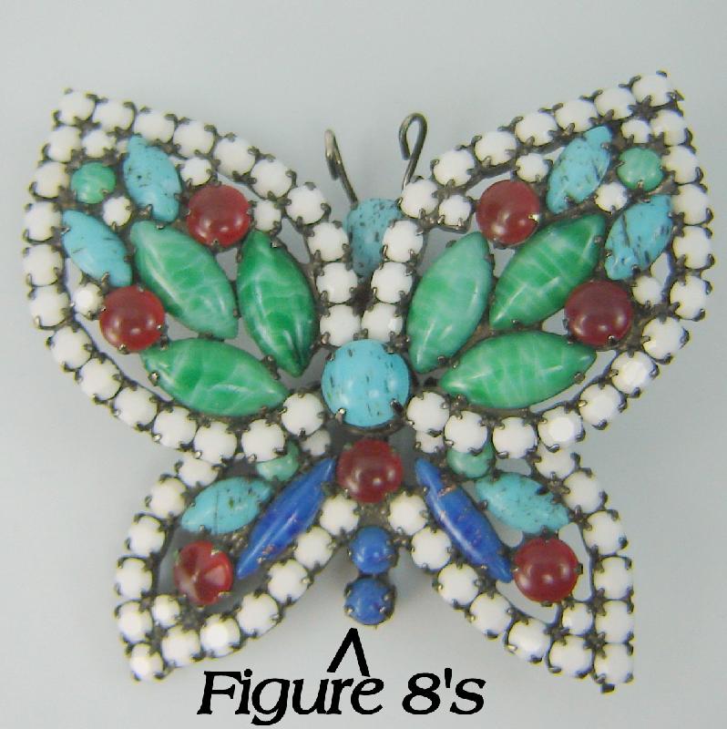 Front view of Multiple Colors Cabochons Striped Brooch