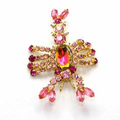 Pink Oval Multi-Color/Shaded Brooch