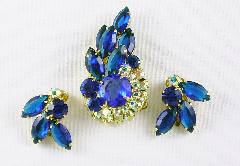 Blue Navettes Earrings Clip