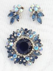 Blue Navettes Earrings Clip