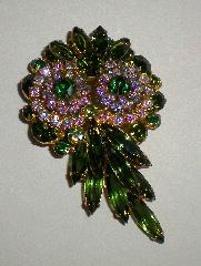 Green Navettes Brooch
