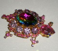 Pink Oval Multi-Color/Shaded Brooch