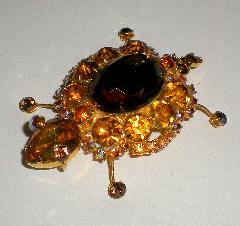 Topaz Oval Multi-Color/Shaded Brooch