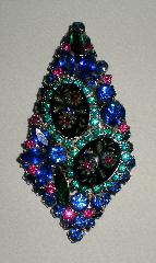 Blue Cabochons Molded/Cut Pin Pendant