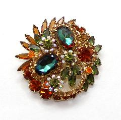 Topaz Oval Multi-Color/Shaded Brooch