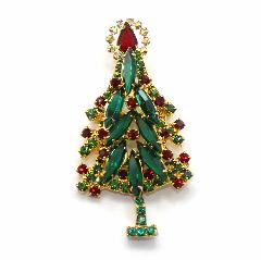Green Navettes Brooch