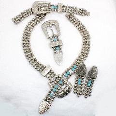Turquoise Chatons Only Brooch