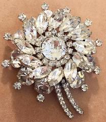 Clear Navettes Brooch
