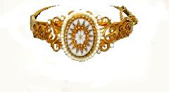 White (chalk Or Milk) Cabochons Molded/Cut Bracelet Clamper