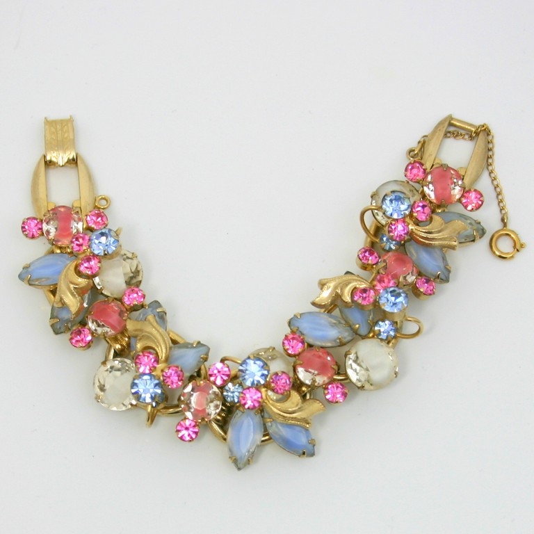 Front view of Pastel Navettes Givre Bracelet 5 Link