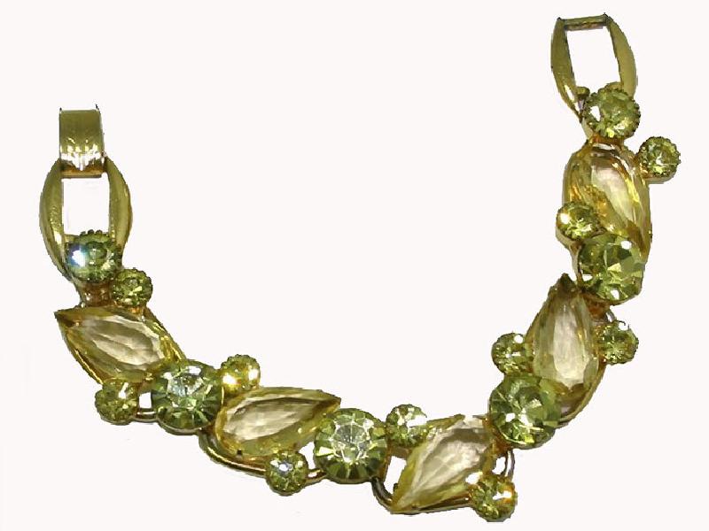 Front view of Yellow Pear Bracelet 5 Link
