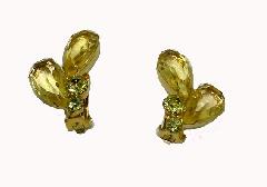 Yellow Pear Earrings Clip