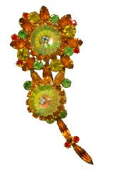 Yellow Navettes Rivoli/Margarita Brooch